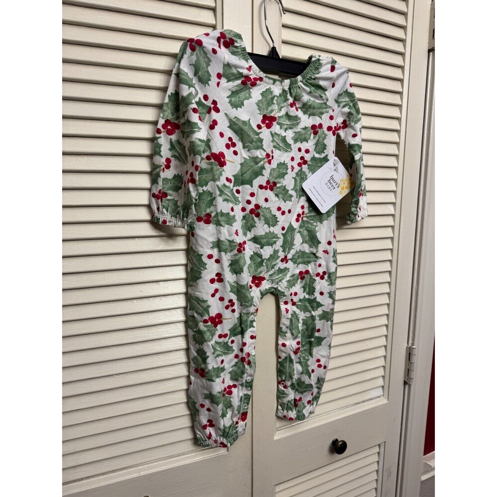BURT'S BEES BABY Holly Jolly holiday outfit romper Size 18M